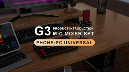 USB Audio Interface, Cardioid, USB, Rechargeable, Professional, Mixer for Recording
