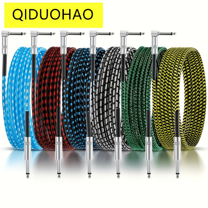[Guitar Cables Multicolor] 6pcs Guitar Instrument Cables, 3/10Ft Bass Accessory Cables, Copper Amplifier Cables, Suitable for Bass And Electric Guitar Keyboard Effects Microphone, Multicolor