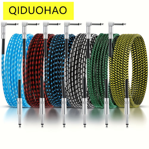 [Guitar Cables Multicolor] 6pcs Guitar Instrument Cables, 3/10Ft Bass Accessory Cables, Copper Amplifier Cables, Suitable for Bass And Electric Guitar Keyboard Effects Microphone, Multicolor