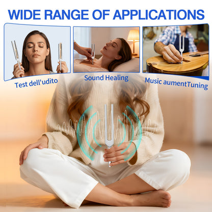 9pcs Tuning Forks Set-with Tuning Fork Hammer Storage Pouch - Music Tuning Fork Mallet Set 174Hz, 285Hz, 396Hz, 417Hz, 528Hz, 639Hz, 741Hz, 852Hz, 963Hz-Yoga Meditation Accessories And Sound Music, Surprise Gift