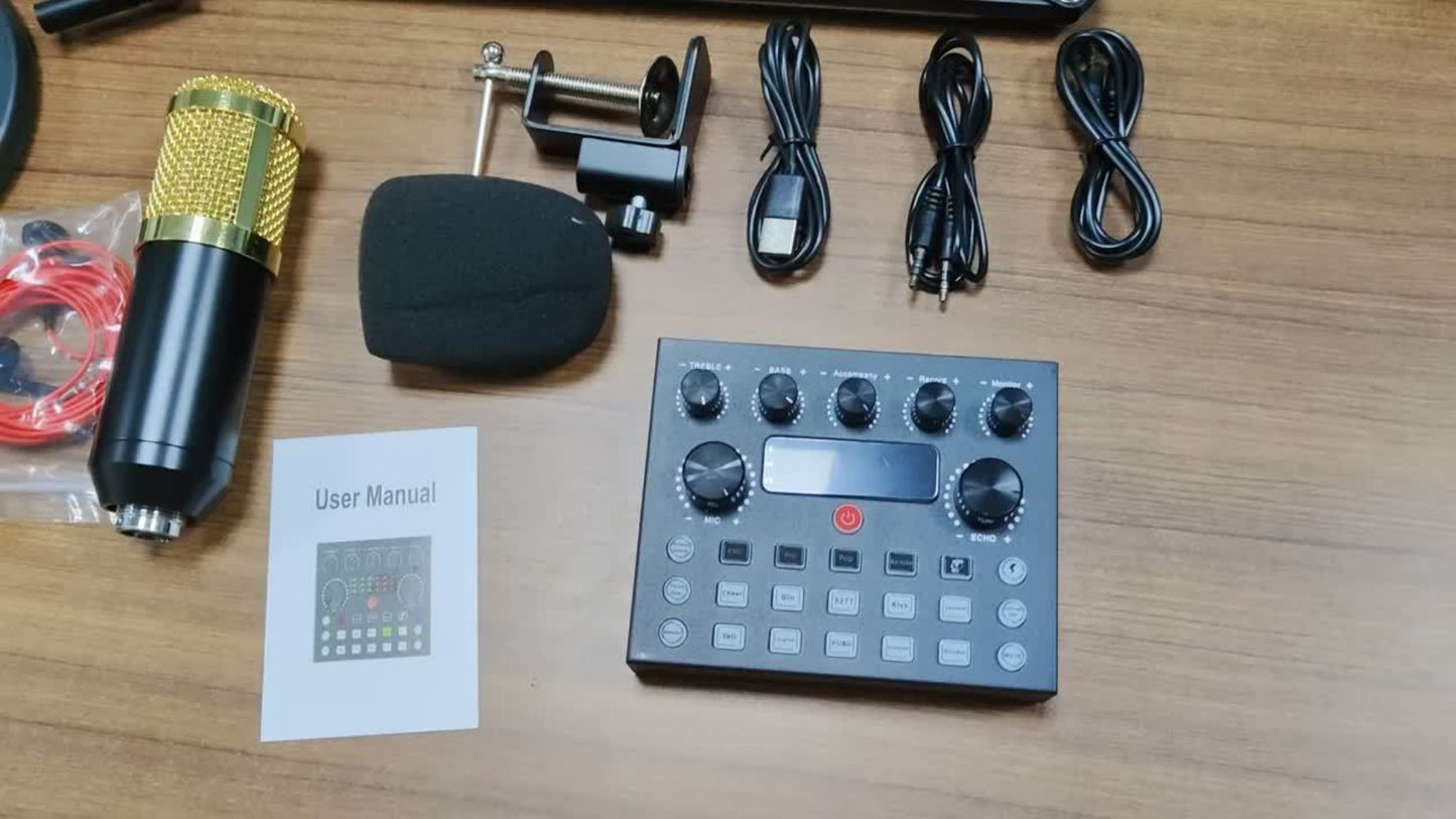 USB Audio Interface, Complete, Podcast, Equipment for Recording and Streaming