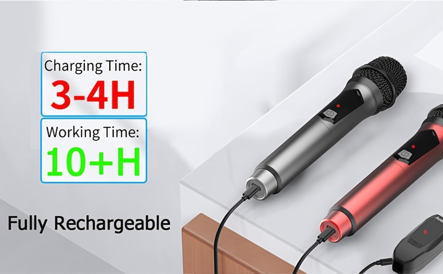 Recording Microphone, Rechargeable, 2.4 GHz Wireless, Wireless, Aveek for Recording