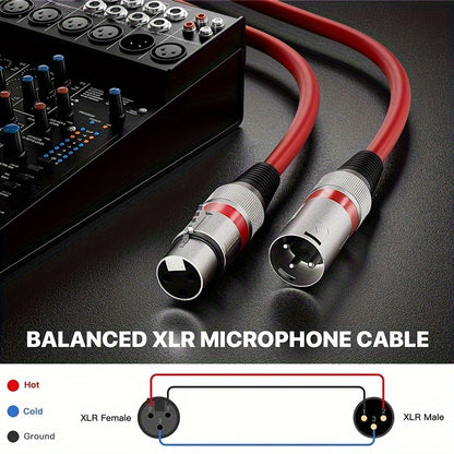 4-Pack QIDUOHAO High-Quality Microphone Cables, 6 Inch, 10 Inch, 15 Inch, 30 Inch, 50 Inch Sizes, Professional Equipment, High-Quality XLR Cable - XLR-A Male to C Male Microphone Stage Jumper, Model, Graduation Season, Father's Day, Birthday Gift