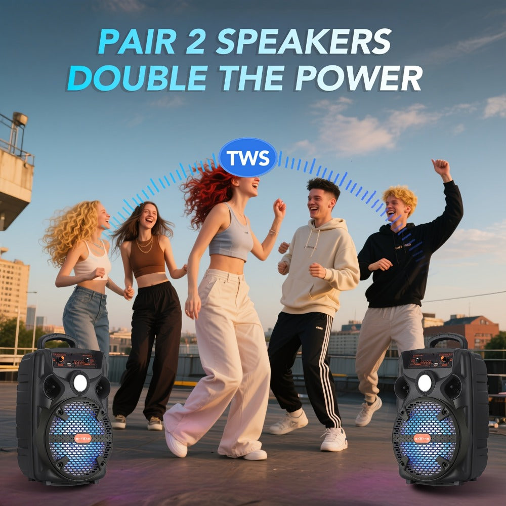 Portable PA Speaker, 1000W, Wireless, USB, BT/TF/TWS/USB/AUX, 1000W for Parties