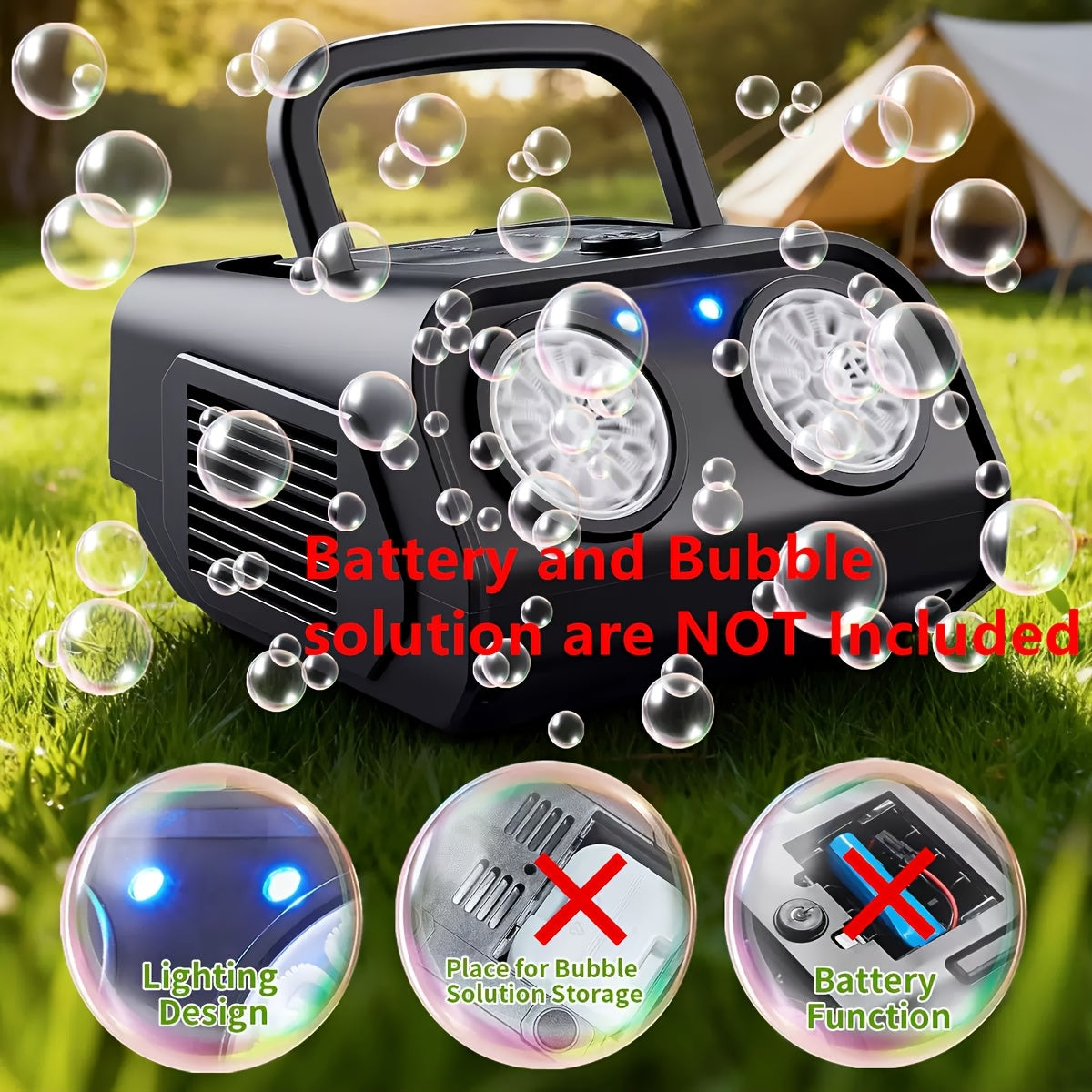 1pc Portable Bubble Maker, Stage Bubble Machine, Automatic Bubble Maker, Suitable for Parties Gatherings, Christmas Birthday Gifts, Holiday Surprise, Wedding Stage, Photo Booth Area, Stage Backdrop, Live Broadcast Lighting Fixtures