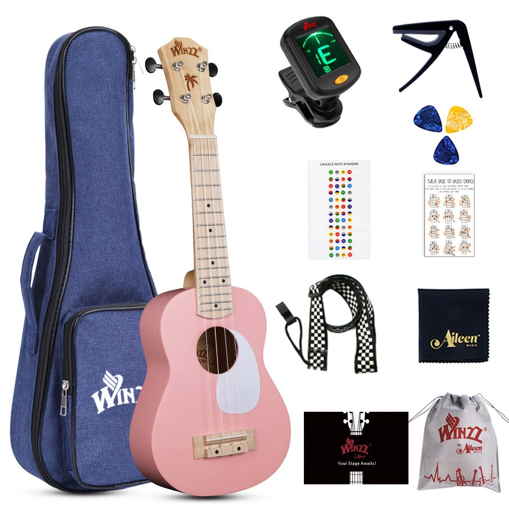 Soprano Ukulele, Portable, 21 Inch, WINZZ, TG-U2, Inch for Lessons and Practice