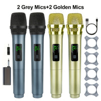 2 Grey Mics+2 Golden Mics