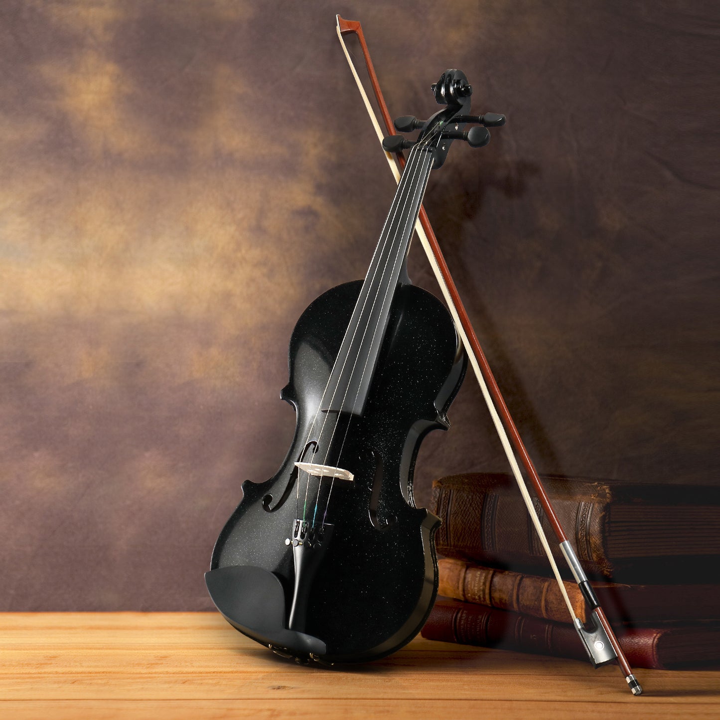 Full Size 4/ 4 Violin Set for Adults Beginners Students with Hard Case, Violin Bow, Shoulder Rest, Extra Strings and Sordine