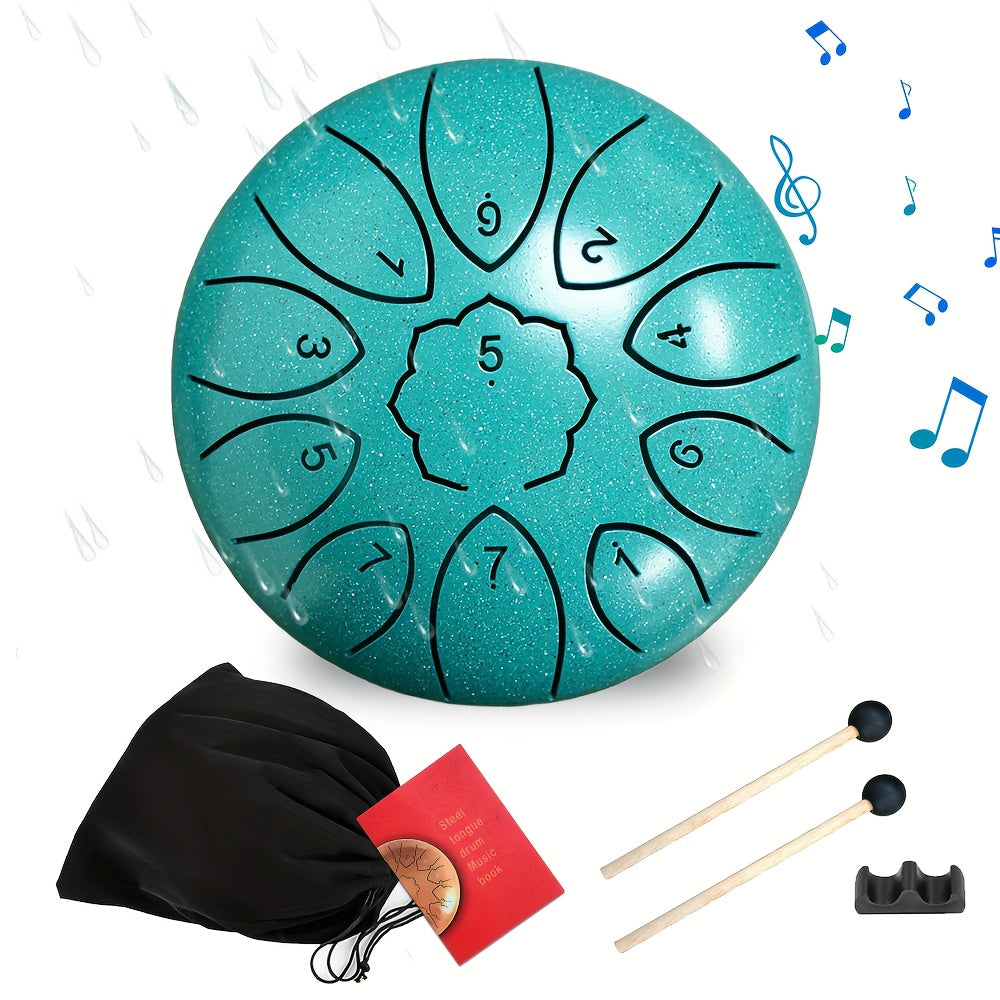 6-inch Steel Tongue Drum, 11-note Hand Drum with Drumsticks And Music Book, Suitable for Meditation And Yoga