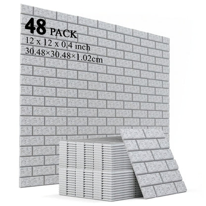 Acoustic Wall Panel, 48pcs, Self-Adhesive for Reducing Room Reflections In Recording