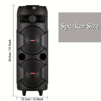 Portable PA Speaker, 59cm, Remote Control, Bluetooth, Dual, Karaoke for Parties