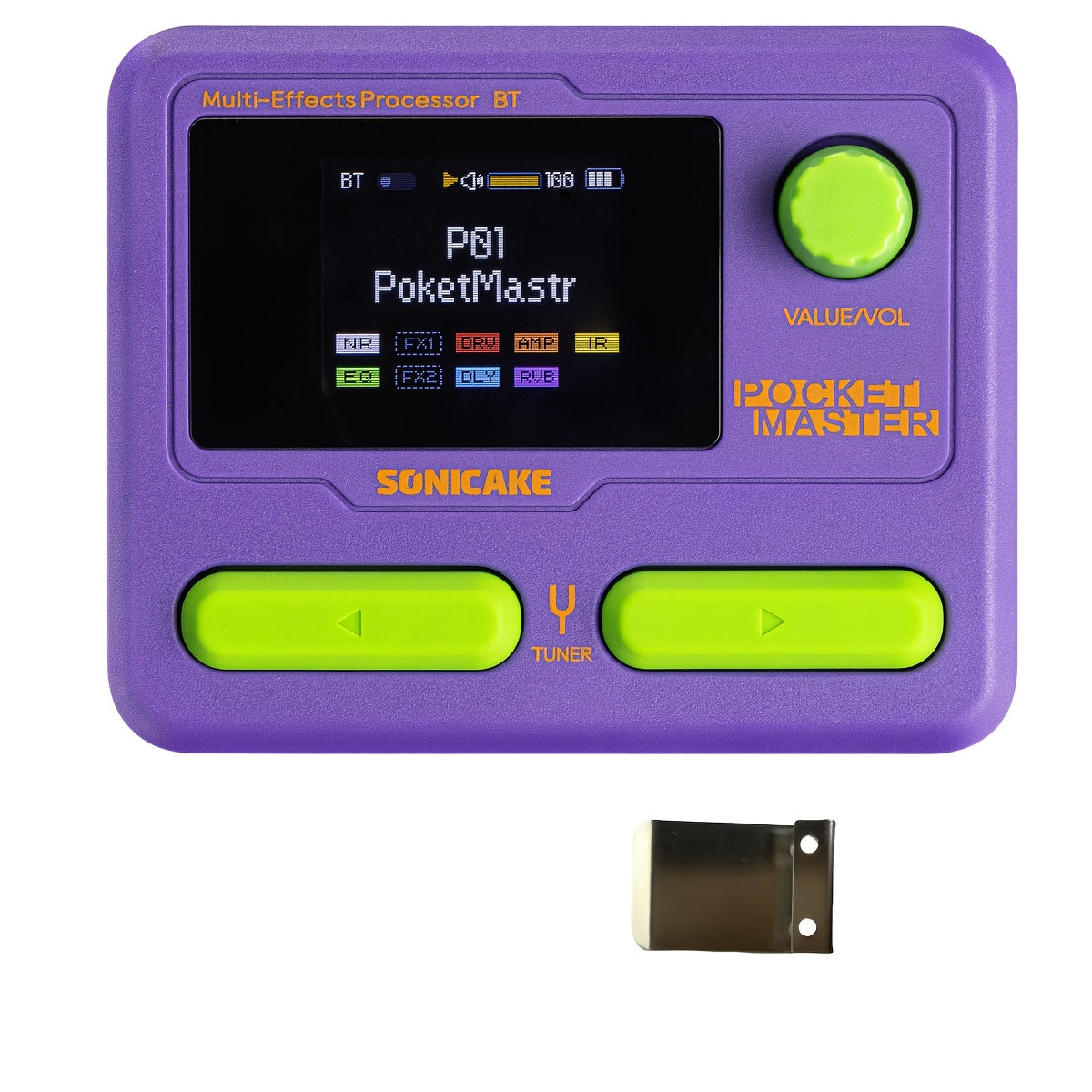 SONICAKE Pocket Master Guitar Modeling IR Cabinets Simulation Multi-Effects(English Version with 1pc Belt Clip)