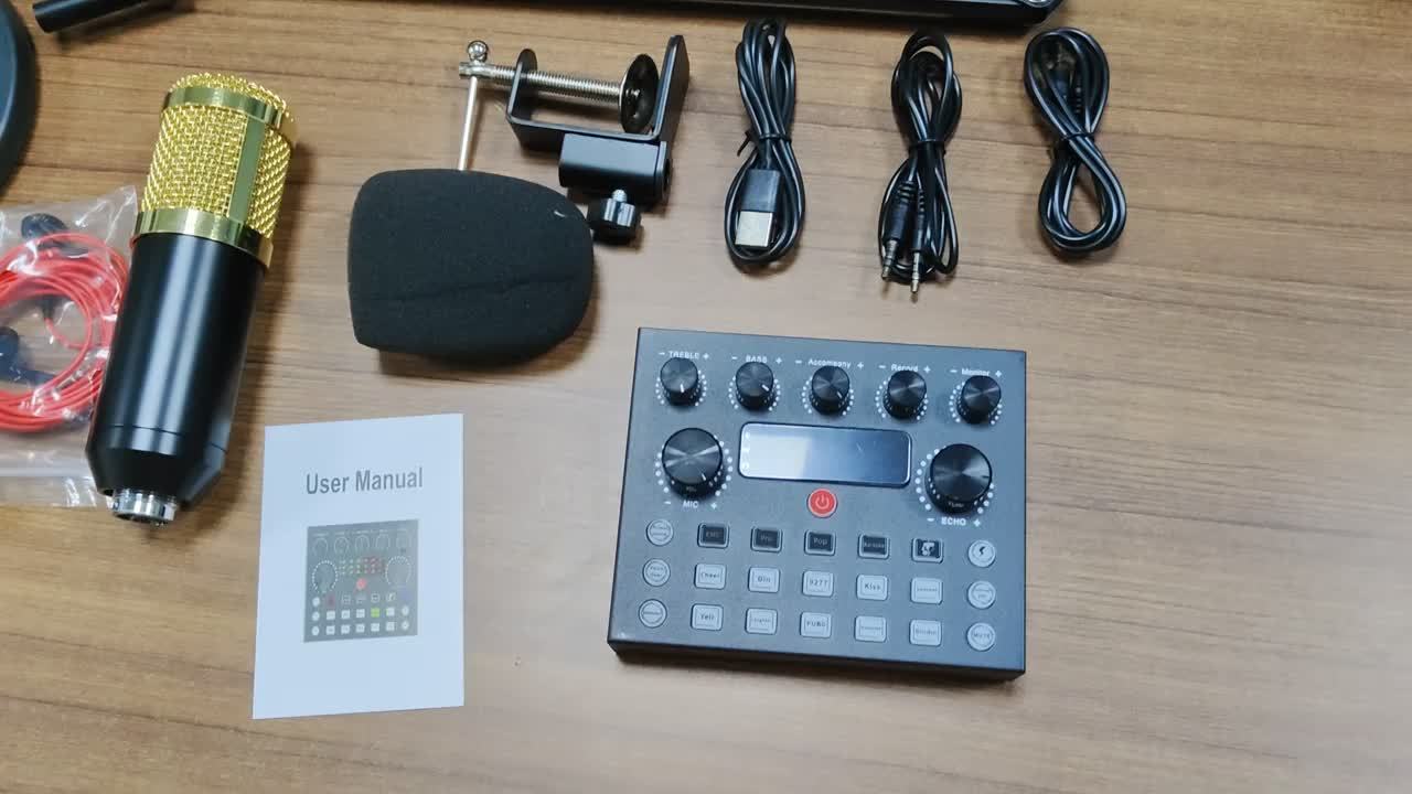 Complete Podcast Equipment Kit – Professional-Grade BM800 Microphone with V8 Sound Card, Vocoder, And Volume Control for High-Quality Recording, Singing, Streaming, And Gaming – Perfect for Beginners And Professionals (Batteries Not Included)