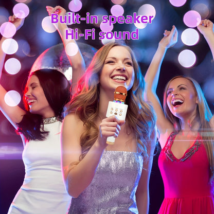 6-in-1 Wireless Karaoke Microphone Speaker with LED Lights and TWS