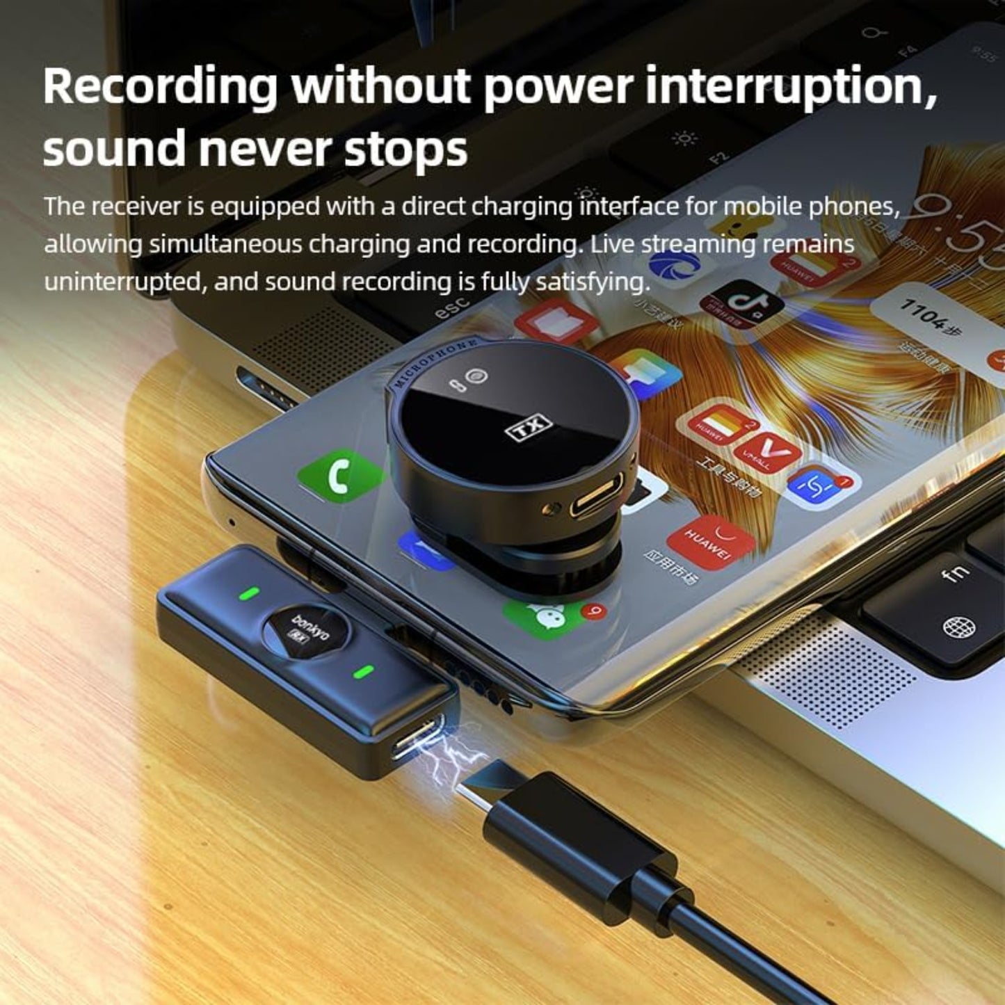 2pcs Wireless Microphones with Charging Case - Featuring Noise Cancellation - Plug-and-Play Mini Microphones - Dual Interface Conversion - Suitable for Video Conferencing, Podcasts, Live Streaming, and Outdoor Recording|dji Mic|wireless Microphones