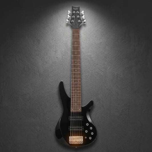 White Electric Bass Guitar with 44 Inch GIB, 6 Strings, H-H Pickups, Laurel Wood Fingerboard, And Included Bag And Additions