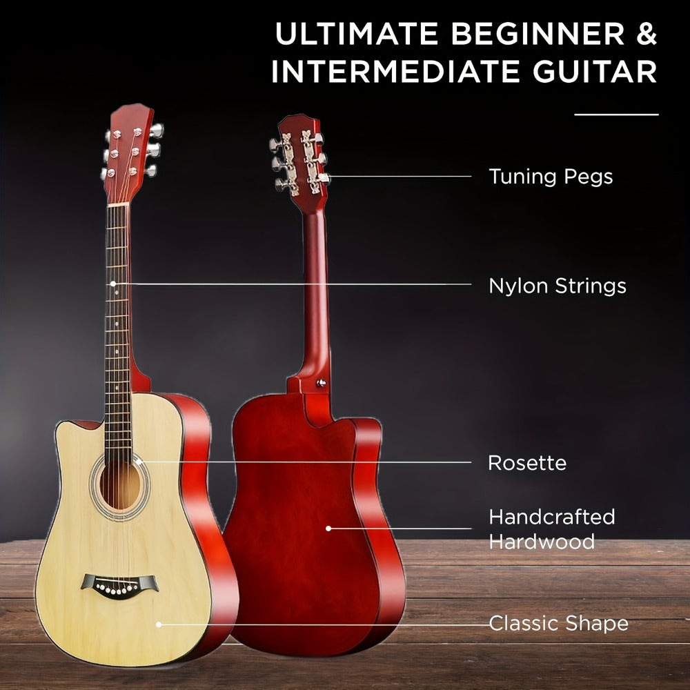 Acoustic Guitar, 38 Inch, Inch, Matte, Beginners for Lessons and Practice