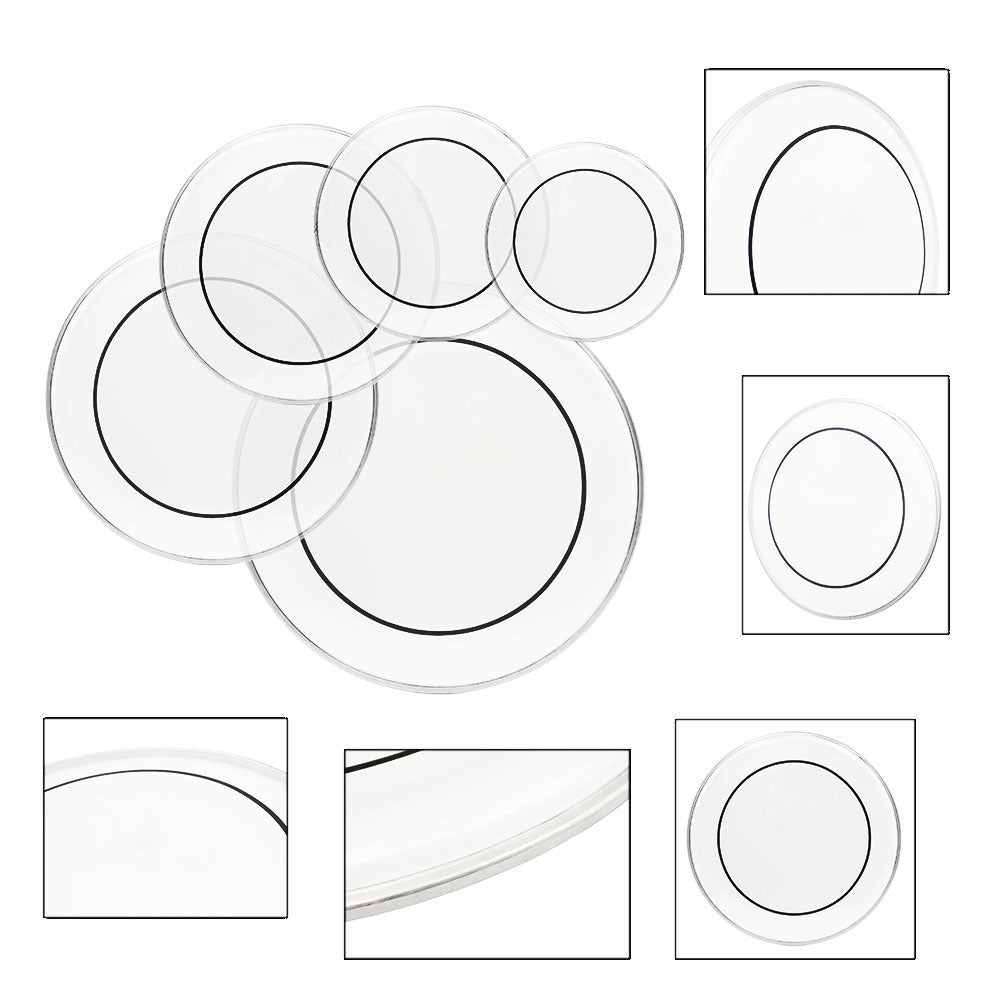 Transparent Drum Heads (22", 16", 14", 13", 12")