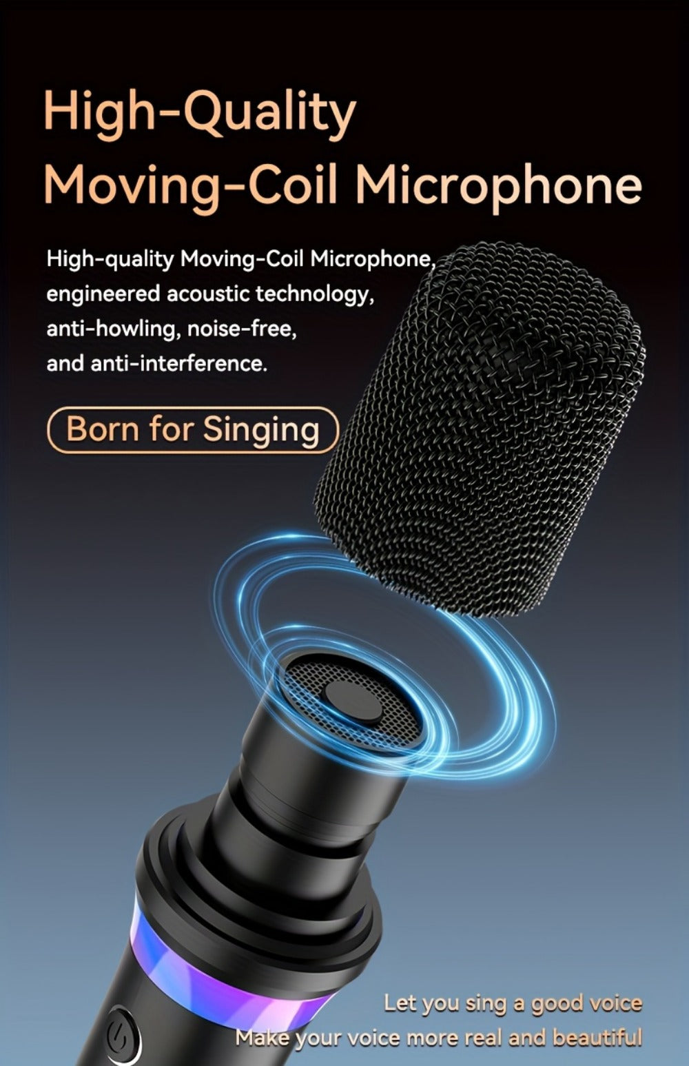 Portable Karaoke System, Stereo, RGB, Wireless, VAORLO, DS-K2, Machine for Parties