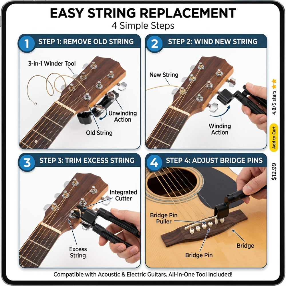 Guitar Repair Tool Kit, 31pcs, Set, Maintenance for Guitar Maintenance