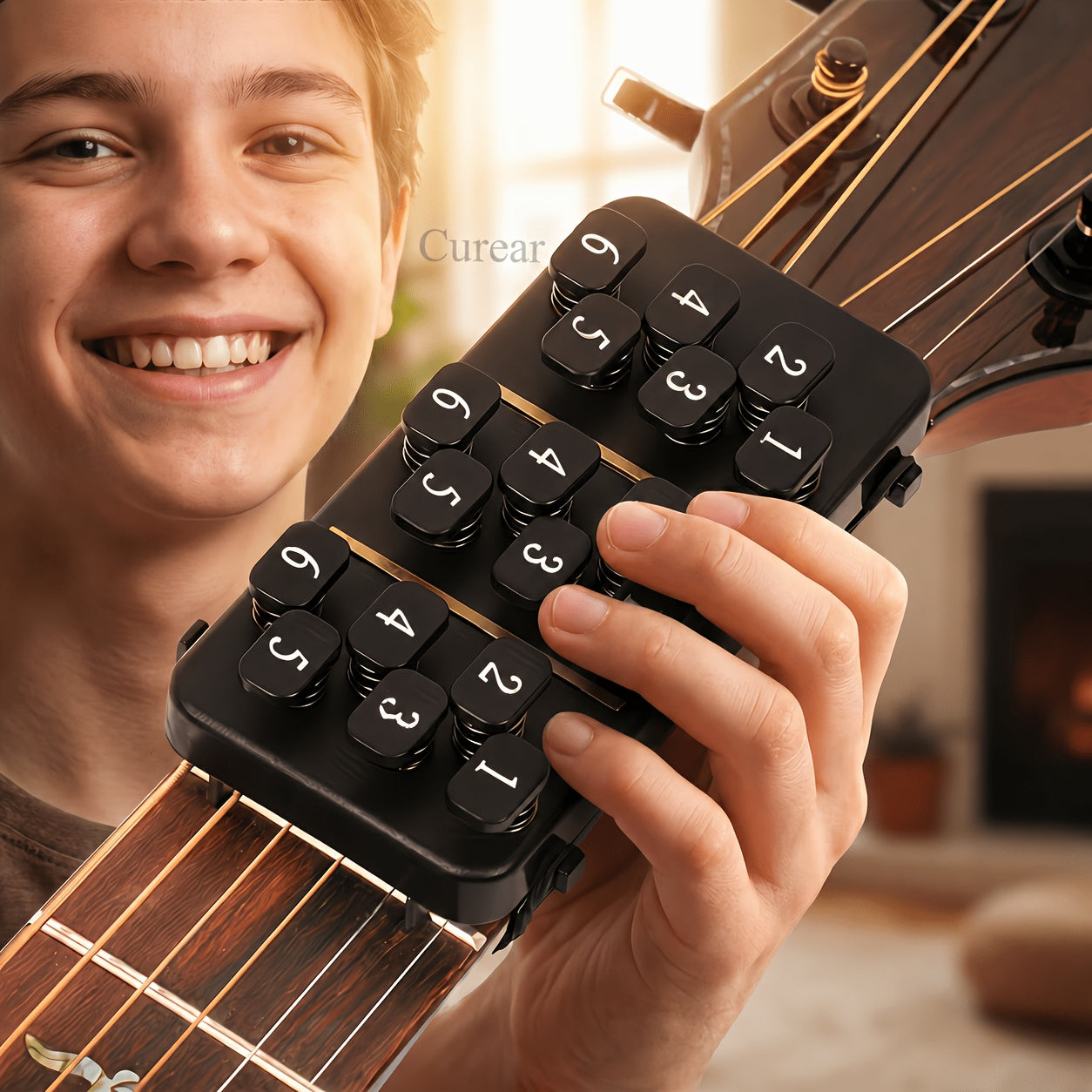 Portable Guitar Chord Presser, Guitar Chord Helper And Trainer For Acoustic Guitar, 110+ Chords One-Press Learning System, Easy Play Or Learning Tools For Beginners And Arthritis Player, Develop Confidence Quickly. Guitar Accessories Practice Kit