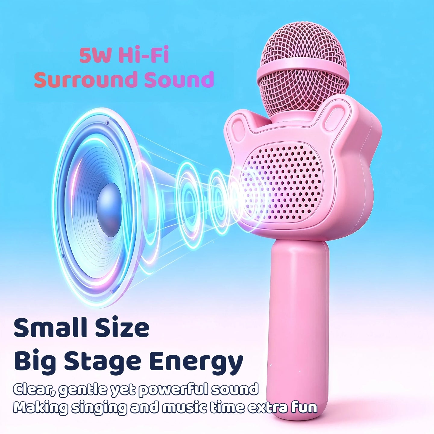 Wireless Karaoke Microphone Speaker with LED Lights And Fun Voice Changer - Portable Singing Mic for Outdoor Parties And Family Gatherings, Stereo Home Karaoke for Travel, Car, And Camping - Fun Summer Party Accessory, Birthday Gift