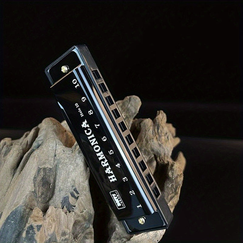 Professional Blues Harmonica 10 Hole C-Key Blues Harmonica, Comes with Hard Box, Suitable As a Gift for Beginners, Students, Adults, And Professionals, Comes with a Sanrio Sticker