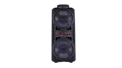 2500W Portable Wireless PA Speaker System - Double 3'' Subwoofer, Wireless 33ft Outdoor Speaker, Big Loud Large Speaker, Party Lights, USB, Radio, Stereo Sound, for Home, Party, Travel, Christmas