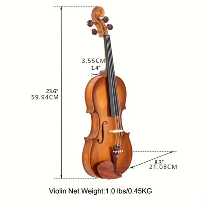 Full Size Violin, Full Size, Kit, Adults, Beginners for Lessons and Practice