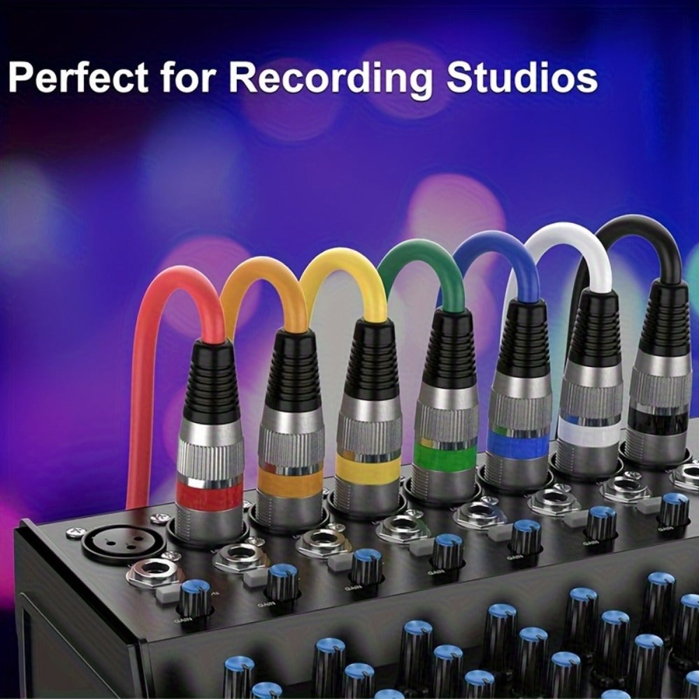 XLR Microphone Cable, 6 Inch, 10 Inch, 4-Pack, QIDUOHAO for Connecting Microphones
