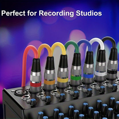 XLR Microphone Cable, 6 Inch, 10 Inch, 4-Pack, QIDUOHAO for Connecting Microphones