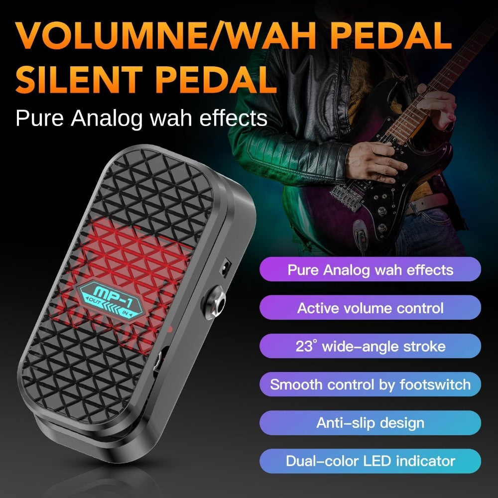 Guitar Effects Pedal, Analog, Wah, Volume for Electric Guitar Or Bass Tone Shaping