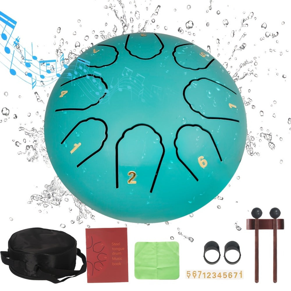 Steel Tongue Drum, 8-Inch 11-Note Rain Drum Set with Bag and Mallet Holder