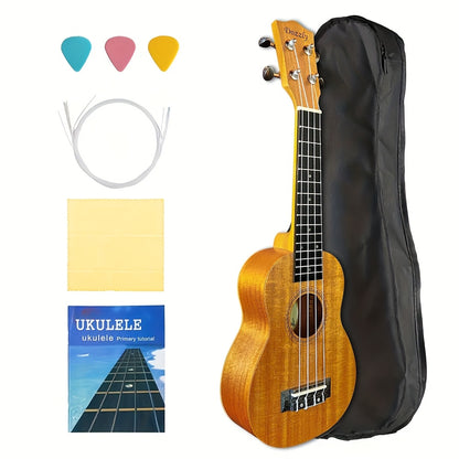 21 Inch 23 Inch Ukulele Beginner Kit, Include a Guitar Bag, Picks, String Cleaning Cloth, Strings, And a Booklet