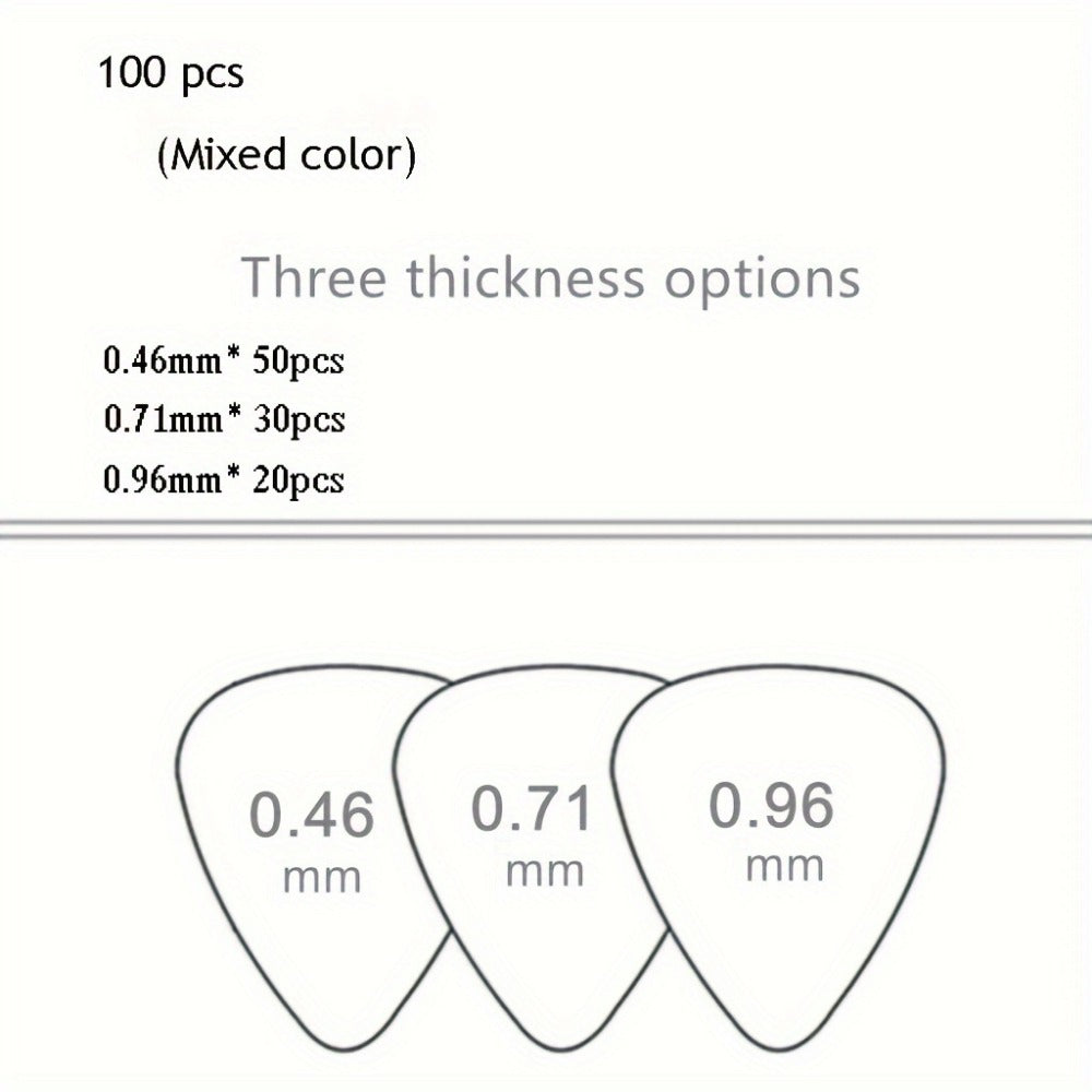 Guitar Pick Set, 100pcs, 0.46Mm, Picks, Unique for Practice and Performance