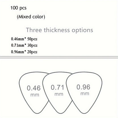 Guitar Pick Set, 100pcs, 0.46Mm, Picks, Unique for Practice and Performance