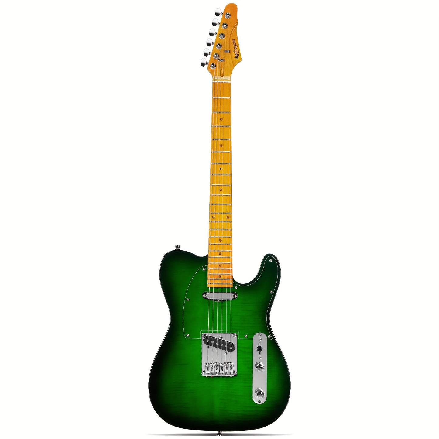 Leo Jaymz DTL Style Electric Guitar with Flame Maple Top - High Gloss Mahogany Body And Hard Maple Neck - High Transparent Acrylic Pickguard