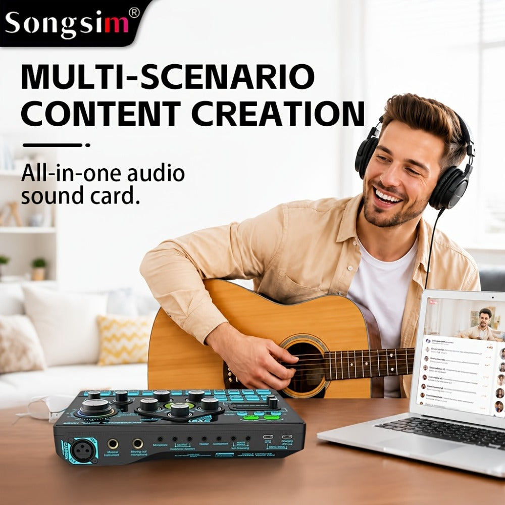 Audio Mixer, RGB, USB, Professional, Console for Live Sound for Home Practice, Rehearsal