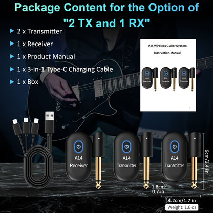 Wireless Instrument System, 100Ft, 2.4 GHz Wireless for Wireless Connection Between A