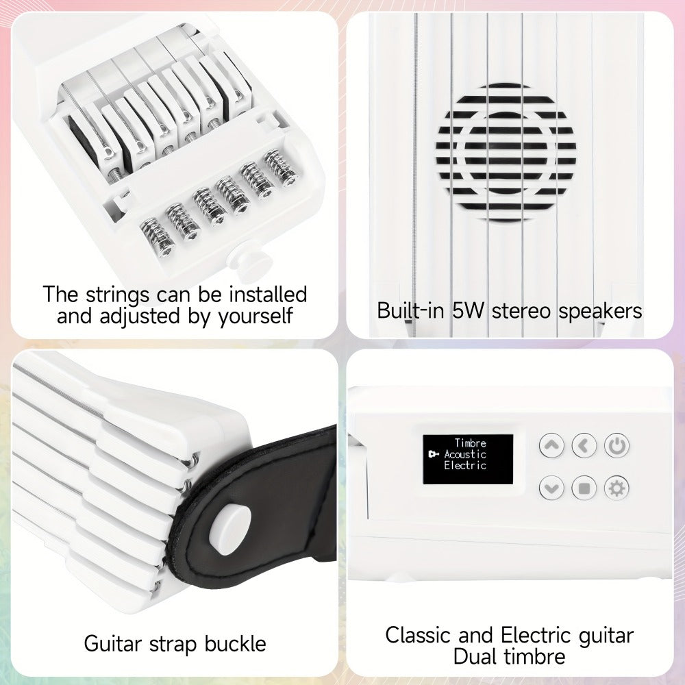 Smart Electric Guitar with Chord Practice, MIDI, LCD Screen and Speaker