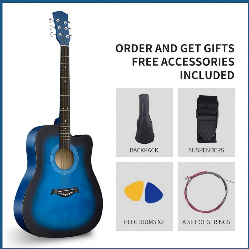 Acoustic Guitar, Portable, 38 Inch, Halloween, Inch, Starter for Lessons and Practice