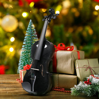 Full Size 4/ 4 Violin Set for Adults Beginners Students with Hard Case, Violin Bow, Shoulder Rest, Extra Strings and Sordine