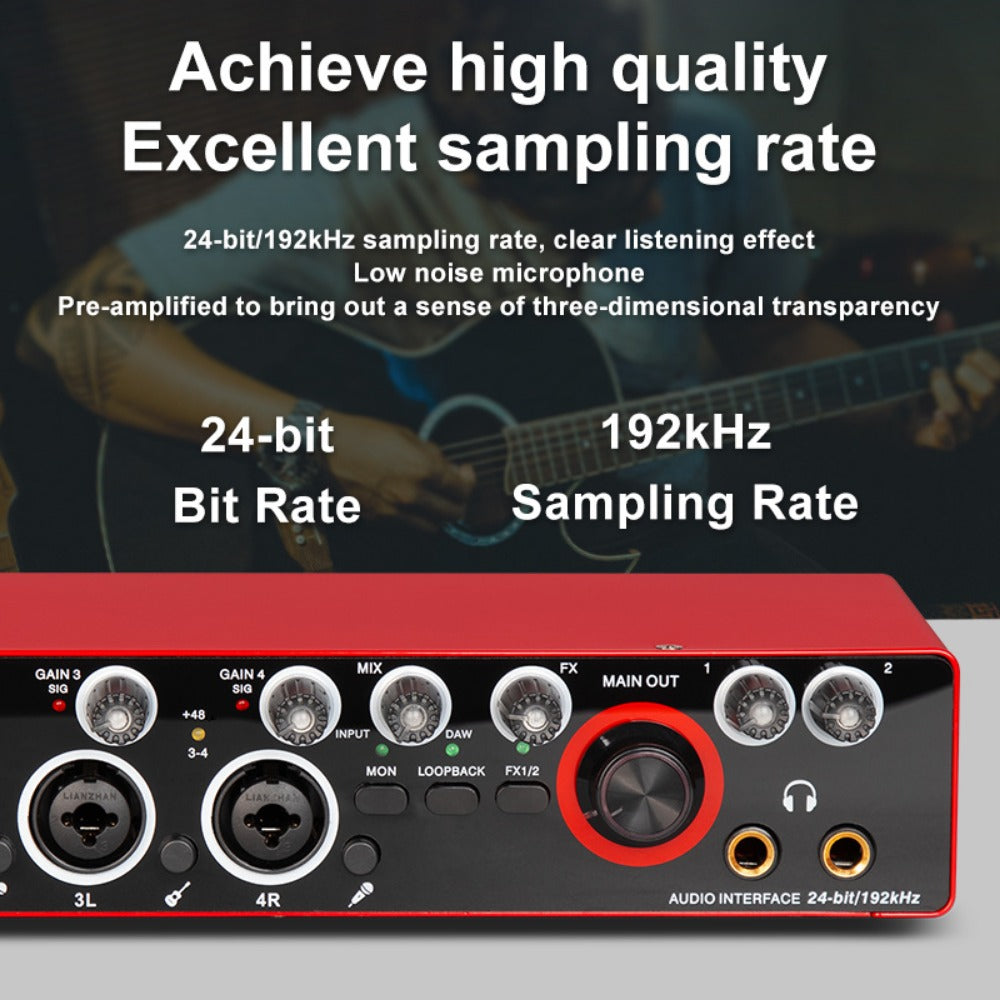 USB Audio Interface, 192Khz, Professional, 4-Channel, Sound for Recording and Streaming