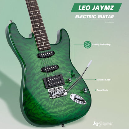 Electric Guitar, Full Size, 39 Inch, Leo, Jaymz, Inch for Lessons and Practice