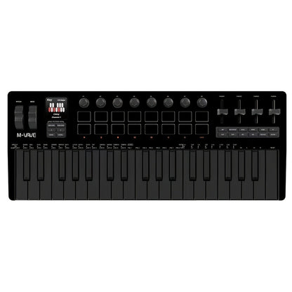 MIDI Keyboard Controller, Pure Black, Wireless, M-VAVE, SMK37PRO, Professional for Music