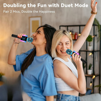 6-in-1 Wireless Karaoke Microphone Speaker with LED Lights and TWS