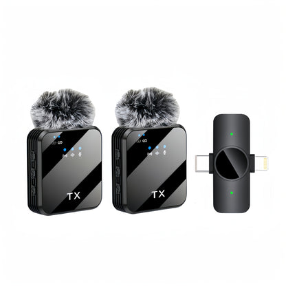 Professional Lavalier Microphone with Intelligent Noise Cancellation, 360° Omnidirectional Condenser, 2-in-1 Lapel Mic with Wind Muff for Content Creation, Live Streaming, Interview, Recording, Vlogging - USB-C/IOS, 2.4G/5G Connection