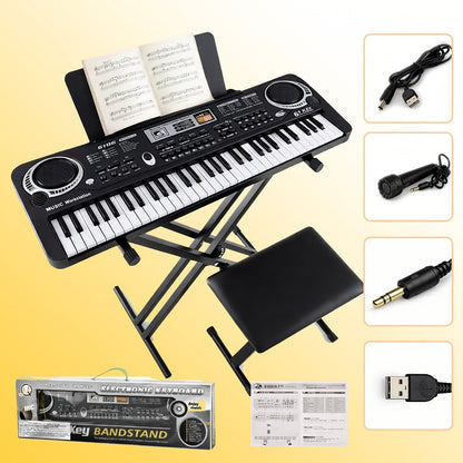 Portable Electronic Keyboard, I4250US, USB, Portable, 61-Key, Piano, Mic for Beginner
