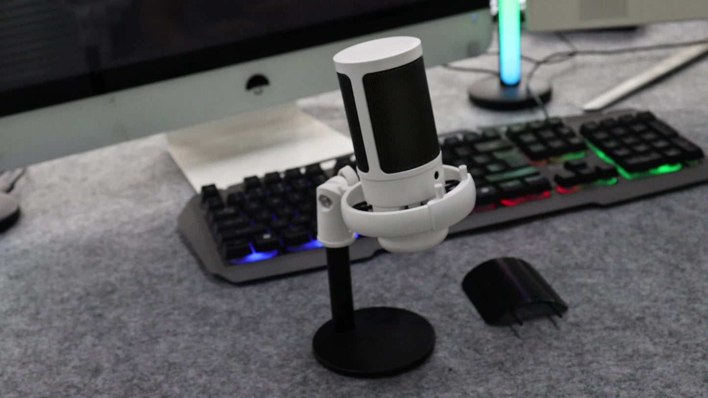 Aveek USB Microphone for PC: Computer Condenser Mic WithGaming Mic, RGB Lighting, Gain Knob & Monitoring Jack, for Streaming And Podcasting.