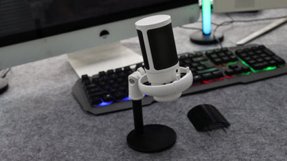 Aveek USB Microphone for PC: Computer Condenser Mic WithGaming Mic, RGB Lighting, Gain Knob & Monitoring Jack, for Streaming And Podcasting.
